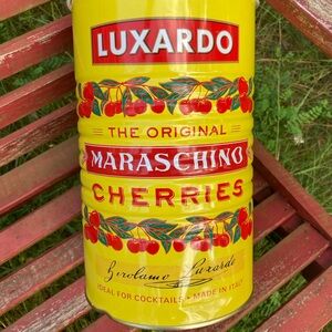 DENTED Tall BIG TIN Luxardo Cherries Tin with Lid 10” x 6”